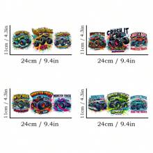 4 قطع/مجموعة من ملصقات وتغليف أكواب بطبعة شاحنات وحوش عبر نقل حراري مقاوم للماء وذاتية اللصق لأكواب وزجاجات المياه ، ملصقات نقل حراري لتغليف علب الزجاج 16 أونصة ، أعمال فنية DIY، مقاس 4.3 بوصة * 9.4 بوصة - متعدد الألوان - مشاهدة 9