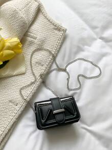 1 Pc New Mini Solid Color Girls' Crossbody Bag, Pu Material, Metal Strap, Lightweight And Easy To Carry, Magnetic Closure, Minimalist Style, Fashionable And Versatile For Daily Outings, Shopping, Gatherings, Or As A Gift For Friends - Crossbody Bags - View 8