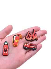 Schattige schoenaccessoires met brandweerthema