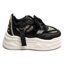 Fashionable Colorblock Platform Casual Sneakers - Black - View 5