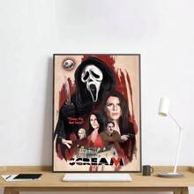 1 pièce Affiche murale sans cadre, S-Crier H-Film d'horreur Crier Affiche Art HD, Coller au mur, Imperméable, Décoration de maison, Salon, Chambre, Bar, Esthétique, Pop, Cadre en option