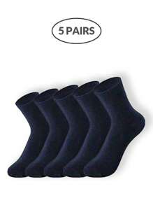 Paquete de calcetines de tripulación neutros de 5 tonos para hombres (1/5/10/15/20 pares) - Calcetines elásticos para el tobillo en gris oscuro/azul marino/negro/blanco/carbón con un ajuste transpirable y elástico para la oficina, el gimnasio, artículos de viaje esenciales