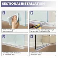 2 件经典风格淋浴门底部密封条，适用于 4-6 毫米玻璃，50 厘米，防漏玻璃门条，适用于干式浴室，易于安装，家居浴室装饰秋季装饰，返校