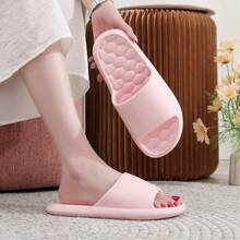 女士舒适夏季拖鞋 - 柔软防滑 EVA 鞋底，露趾休闲凉鞋，适合室内和室外使用