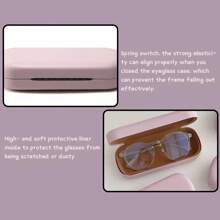 Women Glasses Box PU Myopia Glasses Organizer Case Sunglasses Storage Case Hard Shell Protector Portable Protective Container Travel Accessories For Pocket Purse Initial Name 26 Letters Pattern, Gender Reveal Party, Perfect For Birthdays, Weddings, Parties, The Perfect Gift For Colleagues, Friends, And Family, Back To School - Pink - View 4