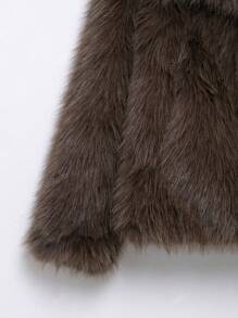 Seelio Autumn/Winter New Thick Faux Fox Fur One-Piece Middle-Length Youthful Elegant Artificial Fur Coat