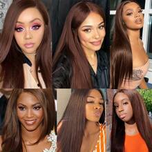 #4 Light Brown Straight Human Hair Bundles 12-30 Inch Cheap Human Hair Extensions For 1 / 3 / 4 Bundles
