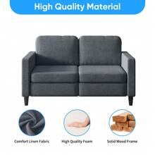 Convertible Sofa Set, Comfy Loveseat/ Armchair, Linen Modern Sofa Couch Furniture Sets For Living Room Bedroom Apartment - Dark Grey - View 5