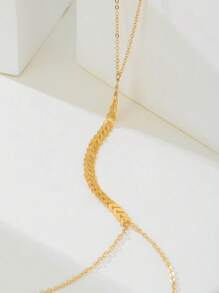 1pc Vacation Style Summer Beach Bikini Minimalist Sexy Wheat Ear Chain Necklace For Women - Golden - View 4