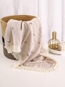 80 x 65cm Quaste Baby Überwurf, weich und modisch für Neugeborene, perfekt für Kinderzimmer Deko oder Baby Shower Party