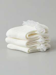 mini bala Girls' Breathable Cotton Socks, Summer Sweat-Free Design, 3 Packs - Beige - View 3