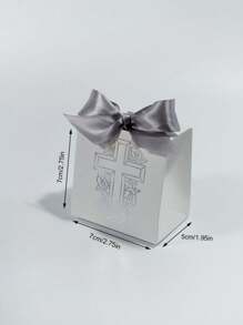 10pcs Mini Gift Box With Cross And Floral Design, Perfect For Christenings, Baptisms, Weddings, And Events, Includes Satin Ribbons In Gold And Silver, Ideal For Small Gifts, Favors, And Keepsakes – Elegant And High-Quality Craftsmanship, For Mother's Day, Bridesmaid Gifts, Graduation Gifts, Birthday Gifts, Wedding Gifts,Birthday,Bride,Wedding