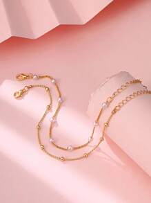 2pcs/Set Fashionable Elegant Minimalist Girl Bracelet - Suitable For Casual Daily Outfit - Gift For Friends - one-size - View 2