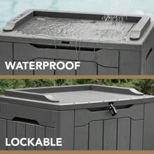 30 Gallon Resin Deck Box Outdoor Indoor Waterproof Storage Box For Patio Furniture Pool Accessories Storage For Cushion Garden Tools (30 Gallon, Black)
