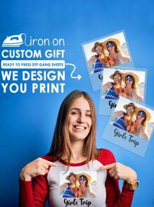 1pc- Can Customize Pattern And Text Heat Transfer Stickers (Not Including Clothes), DIY Heat Transfer Stickers, Custom Decals, Can Design A Variety Of Patterns, DIY Ironing DTF Transfer Stickers, Can Customize Text Heat Transfer Custom Stickers, Personalized DIY T-Shirt And Pillow Decoration, Home Clothing Items, For Her Boyfriend, Girlfriend, Dad, Mom, Family, Friends, Son, Daughter, Student, Child Anniversary, Birthday School, Office, Family,Graphic Print - Multicolor - View 6