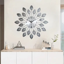 1 件现代静音金属挂钟 - 电池供电装饰钟，时尚设计，易于阅读的表盘，适合客厅卧室挂钟，完美的家居装饰 - 多色 - 查看 6