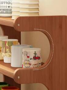 1 Piece Bamboo Desk Organizer, Bamboo Desk Organizer, Multi-Tier Rectangular Lacquered Organizer For Office And Home, Dormitory And Tenants