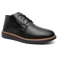 Bota Botina Sapato Social Masculino Derby Sola Alta Tratorada Cadarço Numeração Especial 37 Ao 46