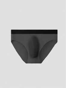 3pcs/Pack Men's 3D Molded Ice Silk Triangle Briefs, Breathable Sexy Underwear, Thin Summer Style - Black - View 2