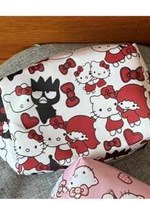 Sanrio Waterproof Makeup Bag, Cute Printed Large Capacity Handbag, Portable Toiletries And Storage Bag