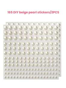 165 件亚克力自粘白珍珠贴纸，白色圆形珍珠装饰贴纸，适用于 DIY 工艺品、化妆、面部、身体、指甲、头发、手机艺术工艺品装饰 - 貼紙 - 查看 12