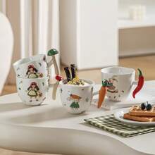 创意蔬菜手柄杯，可爱卡通握手杯，可爱陶瓷杯，精美家用马克杯，牛奶杯，早餐杯，咖啡杯返校 - 多選 - 查看 5