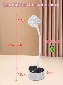 Lâmpada de gel UV/LED para unhas (1 unidade), luz UV roxa para cura de unhas, secador de unhas profissional, lâmpada de plástico para cura de esmalte em gel UV, lâmpada de cura rápida para esmalte em gel, lâmpada portátil com amplo espaço e sensor automático, adequada para cura de esmalte em gel, uso em salão e manicure caseira, melhor presente para meninas, novo acessório para lâmpada de unhas, aplicável para unhas das mãos e dos pés, suprimentos para salão e escola - Prata - Ver 10