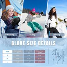 ANDORRA Womens Snowboard Mittens Winter Mittens For Women Waterproof Mittens For Women Touchscreen Snowboarding Mittens Womens Mittens - 黑色 - 查看 5