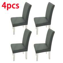 1/2/4/6 piezas Fundas de silla de microfibra de color liso
