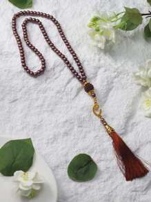 1 pieza Pulsera de cuentas de oración de acrílico de 6 mm, 99 piezas, hecha a mano, de estilo minimalista y de moda (múltiples colores), marca Tasbin