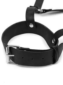 2pcs/Set Women Leather Cat Mask And Leather Bralette Cosplay Set, Suitable For Party Use - Multicolor - View 4