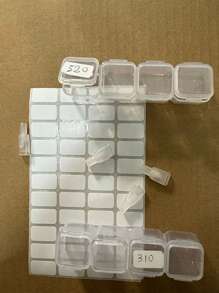 200-1000 件可移除标签贴纸，钻石画储存容器小白标签，钻石艺术套装珠子，用于姓名编号，自粘空白可写艺术贴纸，适用于办公室 DIY - 彩色 - 查看 3