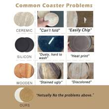 4/8 件编织饮料杯垫，圆形吸水饮料杯垫，手工布艺杯垫，带托盘的吸水杯垫套装，波西米亚风格 - 灰色 - 查看 7