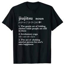 Brazilian Jiu Jitsu Funny BJJ Graphic T-Shirts Men Women's Fashion Casual Oversized Tshirt 100% Cotton Loose Oversized T Shirt - Black - View 1