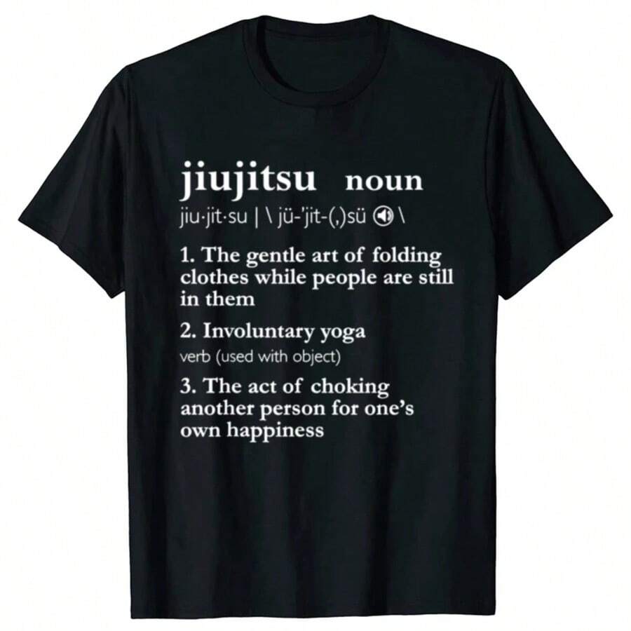 Brazilian Jiu Jitsu Funny BJJ Graphic T-Shirts Men Women's Fashion Casual Oversized Tshirt 100% Cotton Loose Oversized T Shirt - Black - View 1