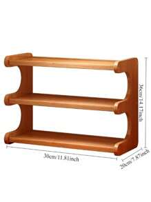 1 Piece Bamboo Desk Organizer, Bamboo Desk Organizer, Multi-Tier Rectangular Lacquered Organizer For Office And Home, Dormitory And Tenants