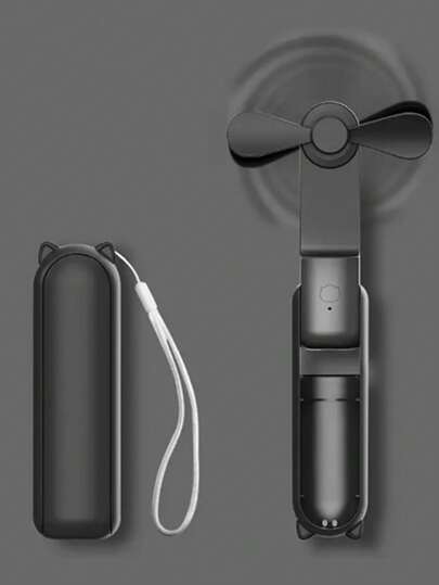 1 Stück unisex einfarbiger Aufhänge-Kordel vielseitiger USB-aufladbarer faltbarer mini tragbarer leiser langanhaltend 2000mAh Ventilator, geeignet für Sommer Outdoor Reisen Strand Sport Büro Schule Strandparty Alltag Sommerkühlung, Strand, Reise