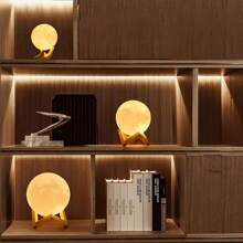 1 Decorazione 3D a luce di luna, adatta per camera da letto, ufficio, scrivania, perfetta per decorazione della casa, alimentata a batteria, perfetta come regalo per le vacanze