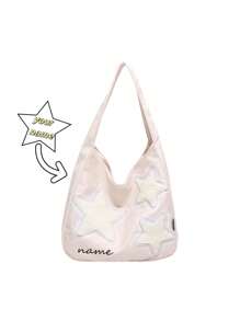 Personalized Customized Tote Bag, Star Pattern Single Room Armpit Bag, Portable Casual Storage Tote Bag, Fashionable Nylon Shoulder Bag, Lightweight Travel Tote Bag, Bridesmaid Bridal Party Girl Travel Gift, Suitable For Daily Use - A - View 16