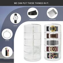 Acrylic Belt Organizer With Five Layers For Storage And Display, Featuring A Cylindrical Stackable Design. This Versatile Box Is Ideal For Organizing Accessories Such As Jewelry, Watches, And Bracelets.