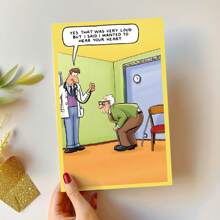 A Humorous Doctor's Visit Cartoon Greeting - Customized Birthday Cards For Family, Friends, And Colleagues - Unique Cartoon Style Stationery Celebration Gifts Graduation