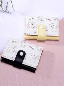 Cartoon Animal Coin Purse, Women's Short Wallet, Cute Cartoon Bear & Rabbit Multi-Card Zipper Coin Pouch - Multicolor - View 6