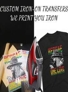 1pc- Can Customize Pattern And Text Heat Transfer Stickers (Not Including Clothes), DIY Heat Transfer Stickers, Custom Decals, Can Design A Variety Of Patterns, DIY Ironing DTF Transfer Stickers, Can Customize Text Heat Transfer Custom Stickers, Personalized DIY T-Shirt And Pillow Decoration, Home Clothing Items, For Her Boyfriend, Girlfriend, Dad, Mom, Family, Friends, Son, Daughter, Student, Child Anniversary, Birthday School, Office, Family,Graphic Print - Multicolor - View 2