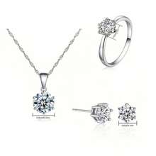 Juego de 3 piezas de joyería para mujer con adornos de diamantes, adecuado para bodas, fiestas y uso diario, también excelente como regalo para Navidad, Día de la Madre, Pascua, cumpleaños y talla grande para seres queridos