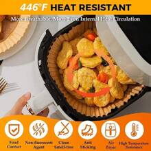 50/100 pièces Papier jetable pour friteuse à air, papier de cuisson en silicone, ronds absorbants hautes températures, accessoires de cuisson