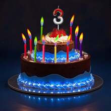 1pc Red & White Number & 12pcs Colorful Flame Birthday Cake Candle Set, Numbered Candles 0-9 For Cake Decor, Cartoon Red & White Birthday Cake Candles, Animated Birthday Candles, Cupcake Toppers, Cute Candles For Cartoon Theme Party, Birthday Celebration, And Other Parties