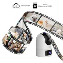 Caméra de  double objectif 2K 3MP 2,4 G/5 G, étanche pour intérieur et extérieur, prise en charge de la rotation sur 360 °, caméra pour bébé/animal de compagnie/maison/magasin, prise en charge du WiFi 2,4 G/5 G, vision nocturne en couleur, stockage sur le Cloud et carte SD, audio bidirectionnel, suivi intelligent des mouvements