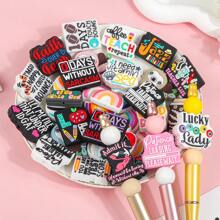 20pcs Random Pattern Silicone Beads - Silicone Focal Beads Spacer Beads Pen Beads, Suitable For DIY Pens, Jewelry Making, Bracelets, Creative Keychains - Multifunctional Silicone Series, Pens Not Included - Focus Beads - View 1