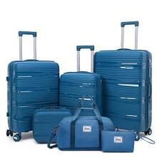6pcs Set PP Zipper Fashion Travel Trolley Suitcase Unique Highly-Rated Luggage With Spinner Wheels + Travel Bag, Suitable For Teens, Casual Outdoor, Athletic, Vacation, Travel, Graduation Gifts, Birthday Outfit Accessories