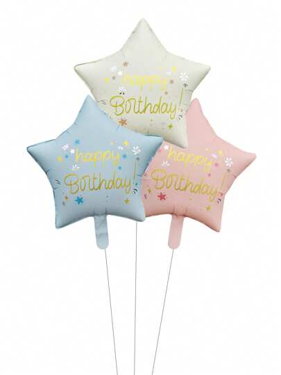 3pcs 18inch Star Happy Birthday Balloons Birthday Helium Balloon Birthday Party Decorations